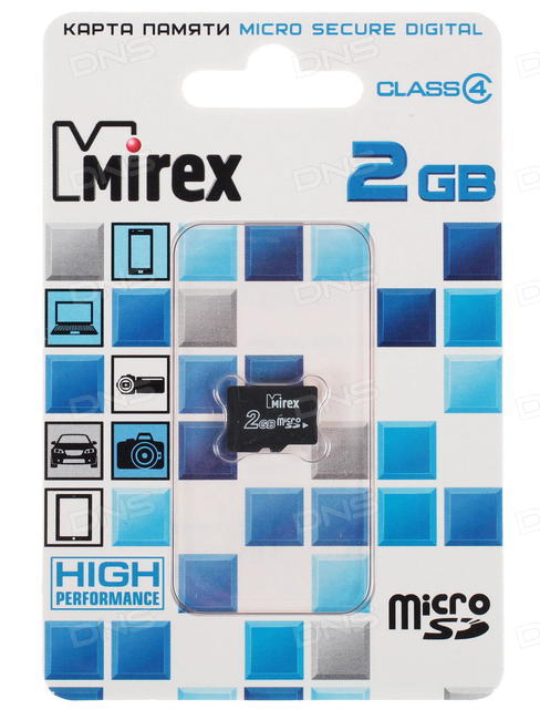 Flash-накопитель MicroSD, 002Gb Mirex 13612-MCROSD02