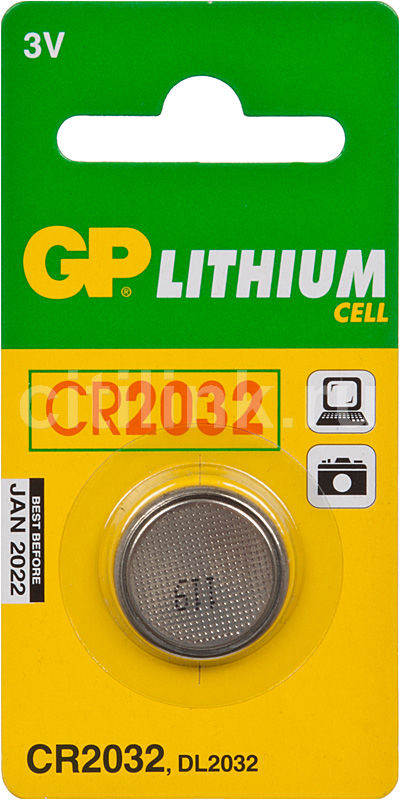 Элемент питания (батарейка) CR2032, 3V GP CR2032-C1
